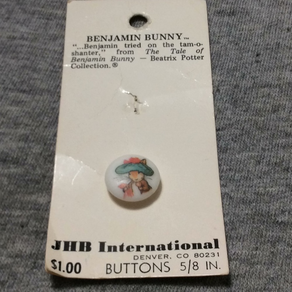Vintage Benjamin Bunny Button